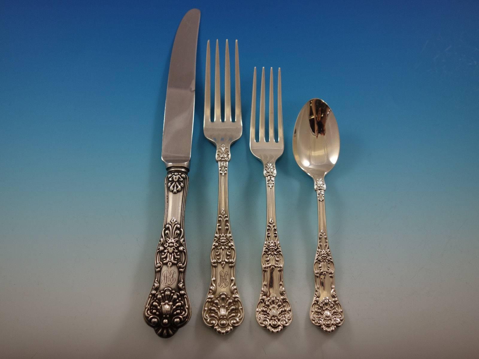 New King by Dominick and Haff Sterling Silver Flatware Set Service 40 Pcs Dinner In Excellent Condition In Big Bend, WI