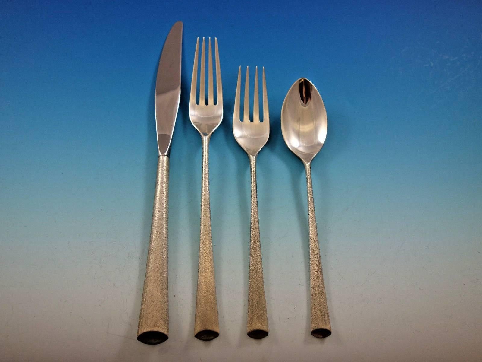 Royal Satin by Wallace Sterling Silver Flatware Set for 8 Service 36 Pcs Modern In Excellent Condition In Big Bend, WI