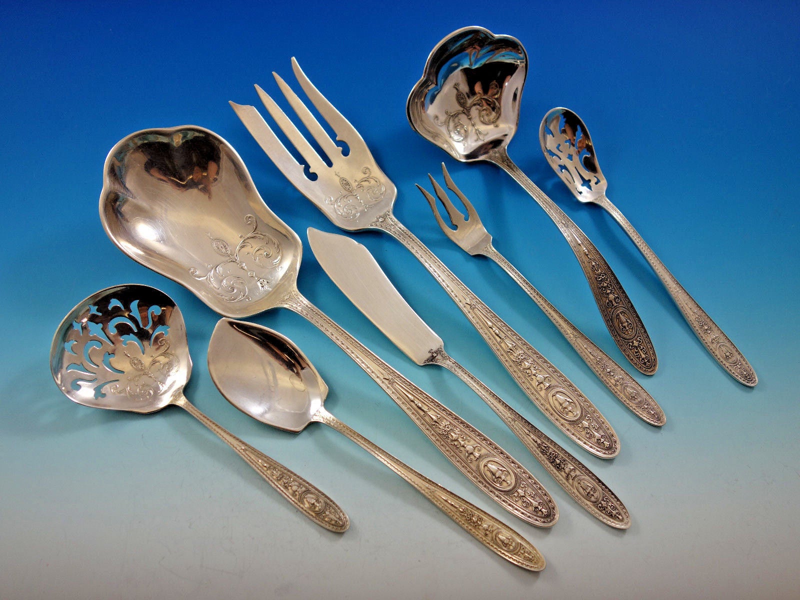 International Trousseau sterling silver cocktail fork /"K/" monogram 5 1//2/" s