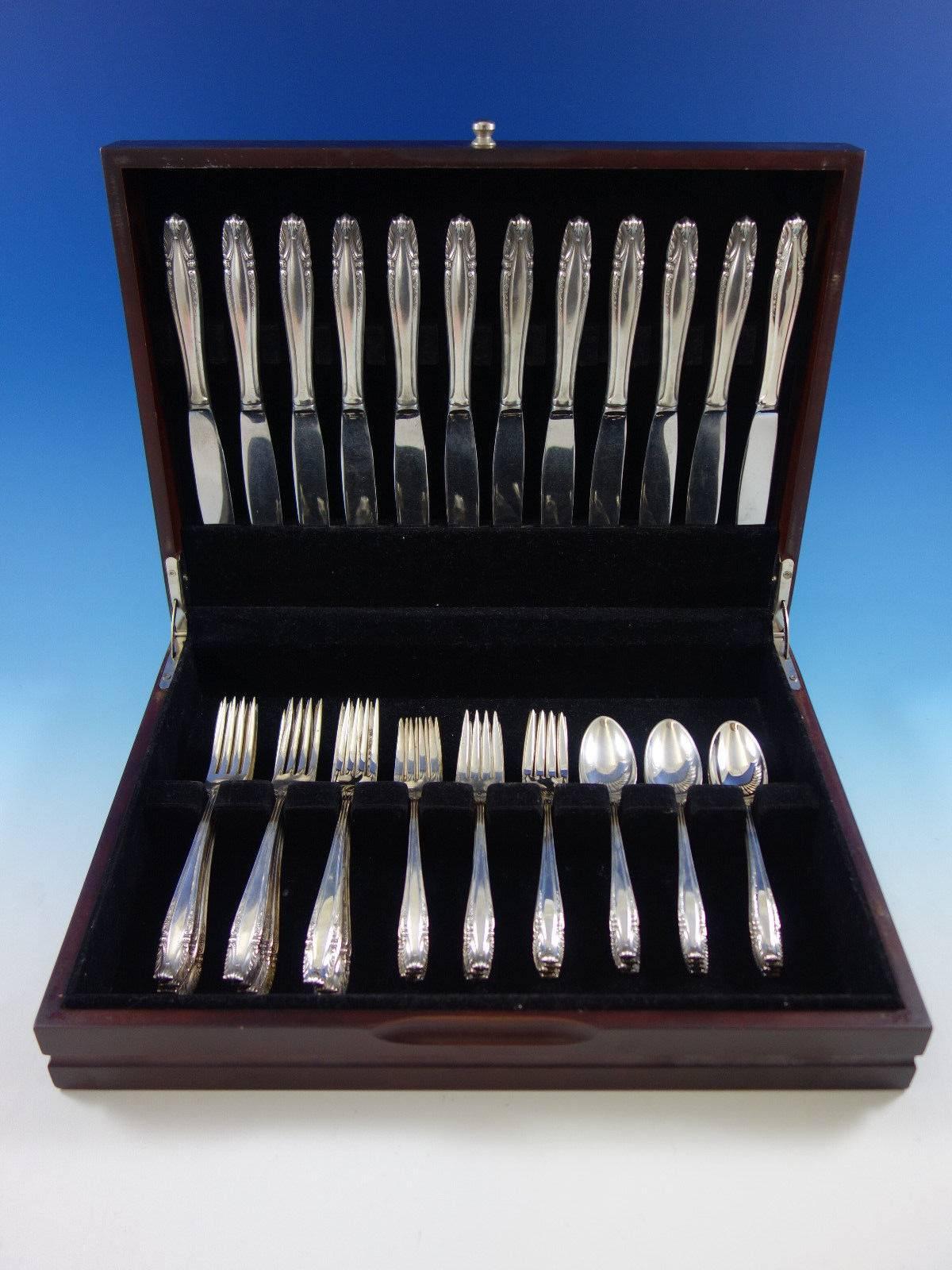Stradivari by Wallace sterling silver flatware set - 48 pieces. This set includes: 

12 knives, 9