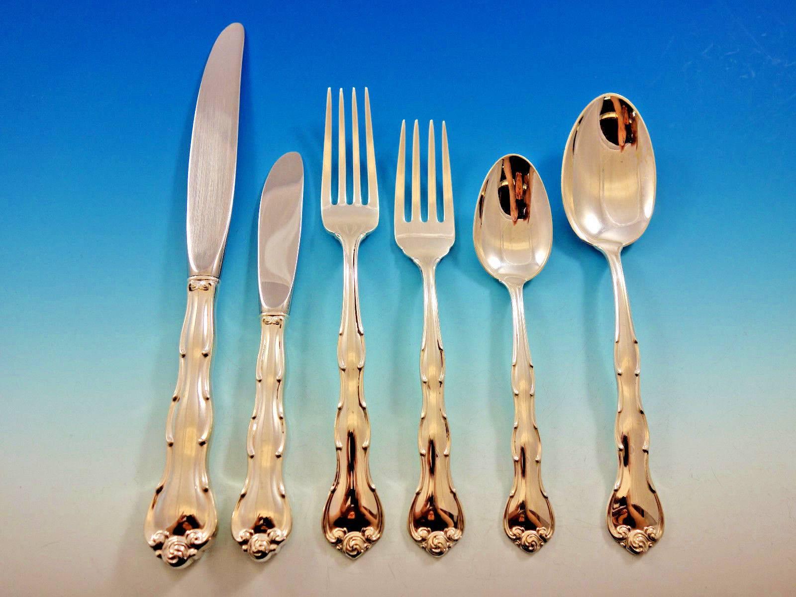 Rondo by Gorham Sterling Silver Flatware Set for 8 Service Luncheon 57 Pieces In Excellent Condition For Sale In Big Bend, WI