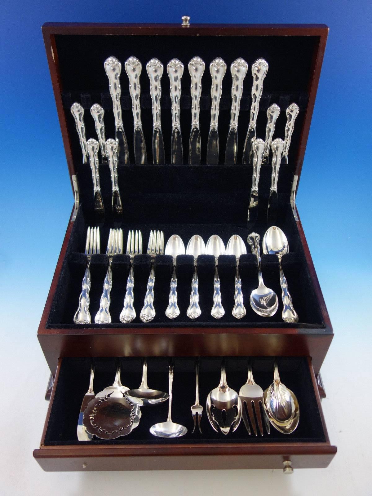 Rondo by Gorham sterling silver flatware set - 57 pieces. This set includes: 

Eight knives, 8 7/8