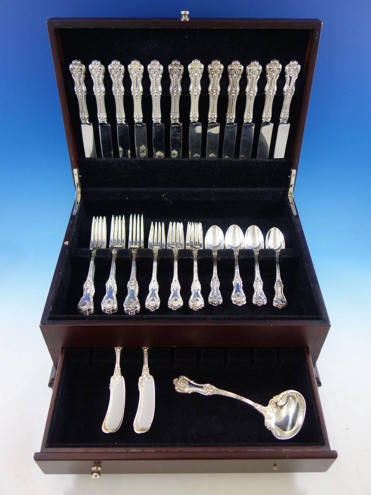 Federal Cotillion by Frank Smith sterling silver flatware set of 61 pieces. This set includes: 

12 knives, 8 1/2