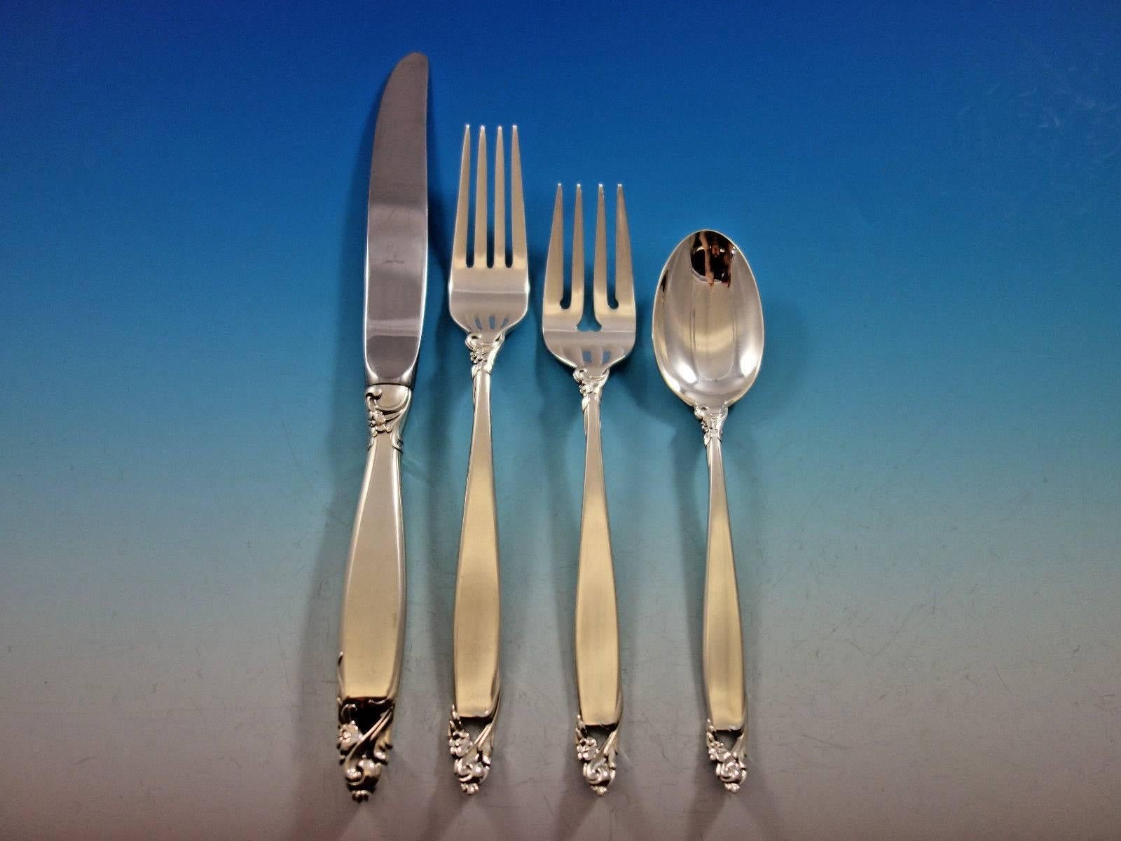 Counterpoint by Lunt Sterling Silver Flatware Set 8 Service Luncheon 38 Pieces In Excellent Condition For Sale In Big Bend, WI