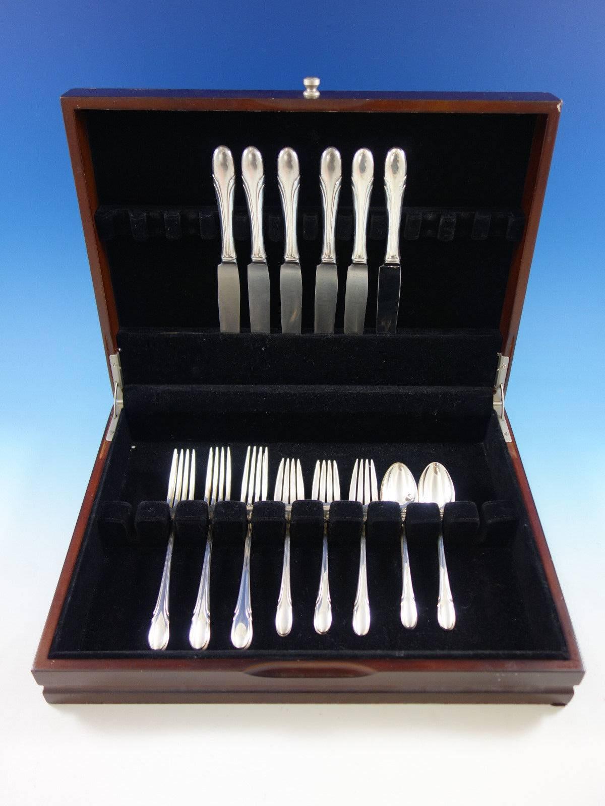 Symphony by Towle sterling silver flatware set of 24 pieces. This set includes: 

Six knives, 8 7/8