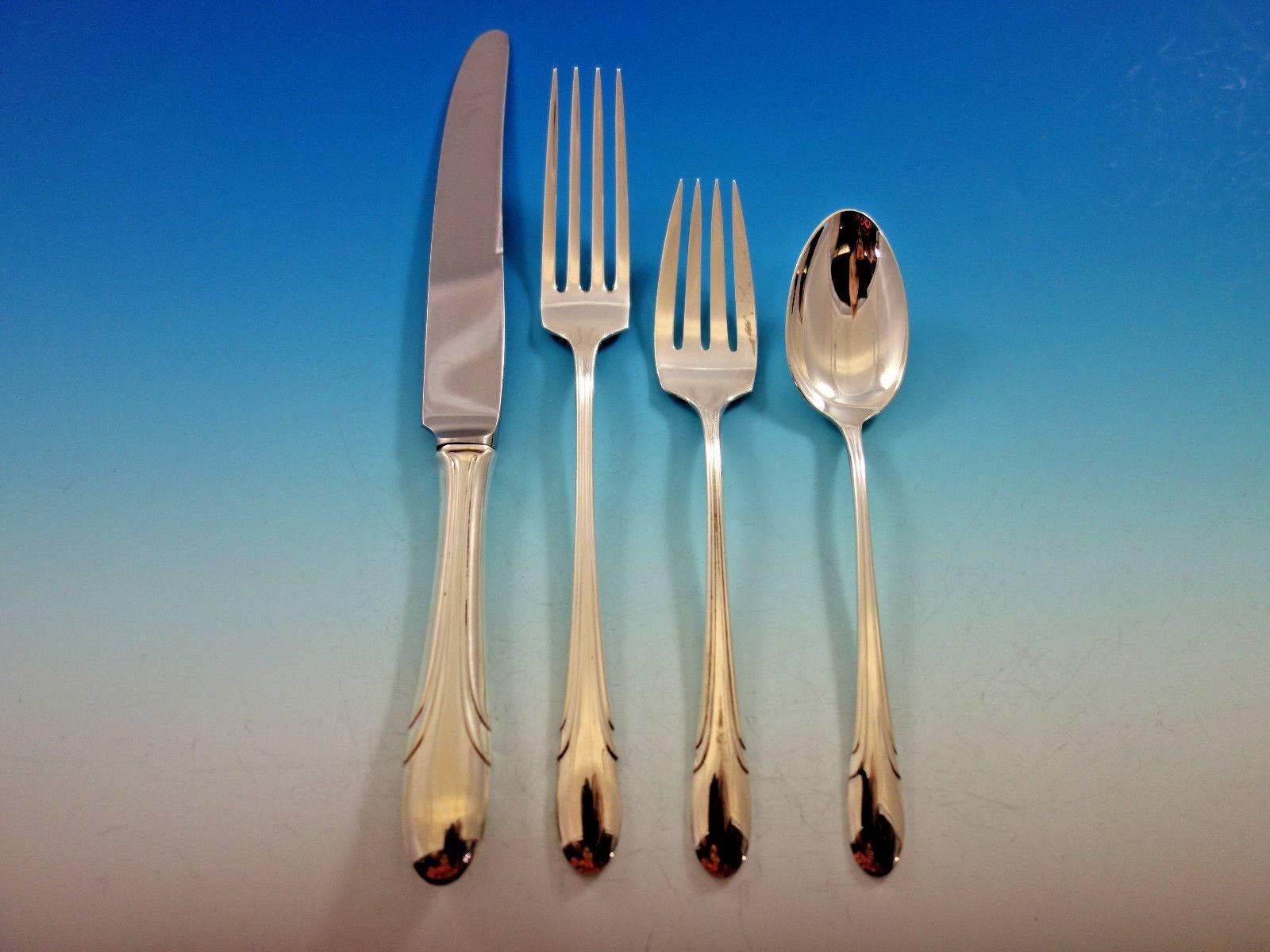 Symphony by Towle Sterling Silver Flatware Set Service 24 pieces In Excellent Condition For Sale In Big Bend, WI