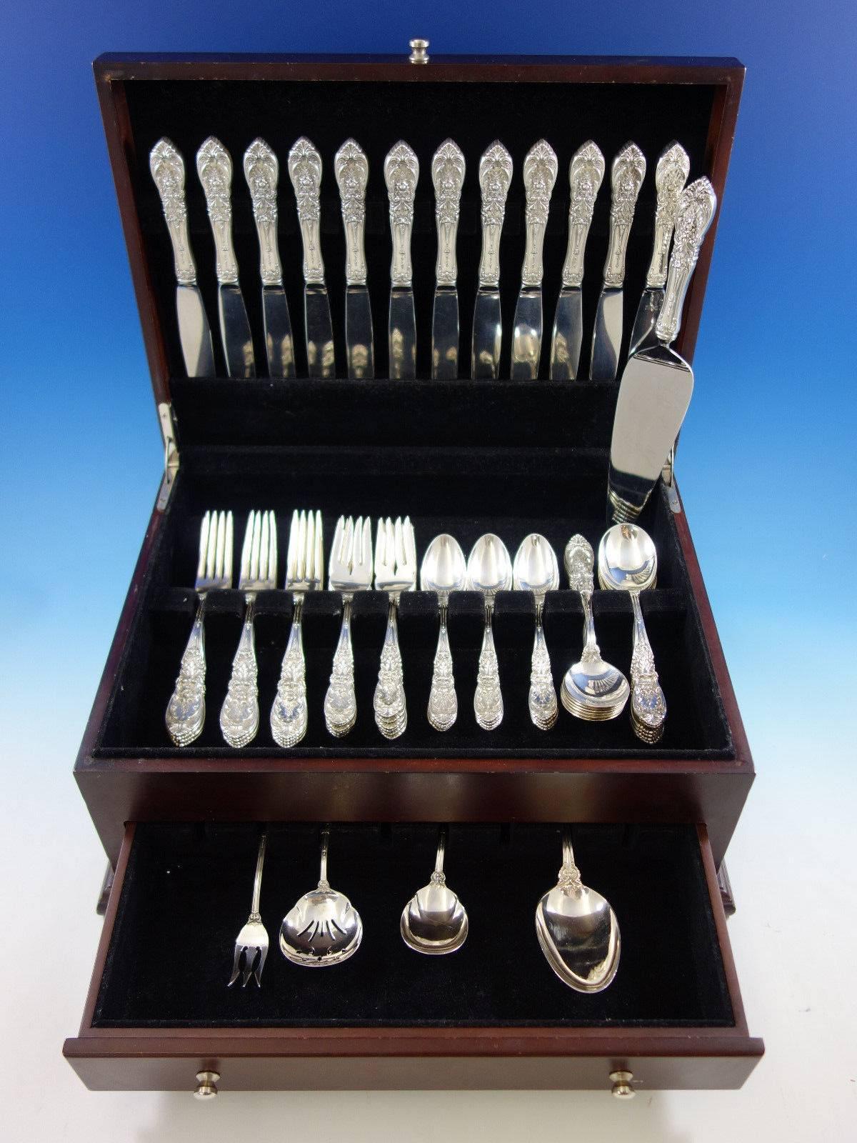 Richelieu by International sterling silver flatware set 65 pieces. This set includes: 

12 knives, 8 7/8
