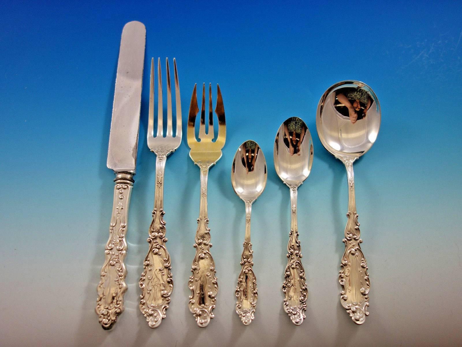 Luxembourg by Gorham Sterling Silver Flatware Set 12 Service 80 Pcs Dinner In Excellent Condition For Sale In Big Bend, WI