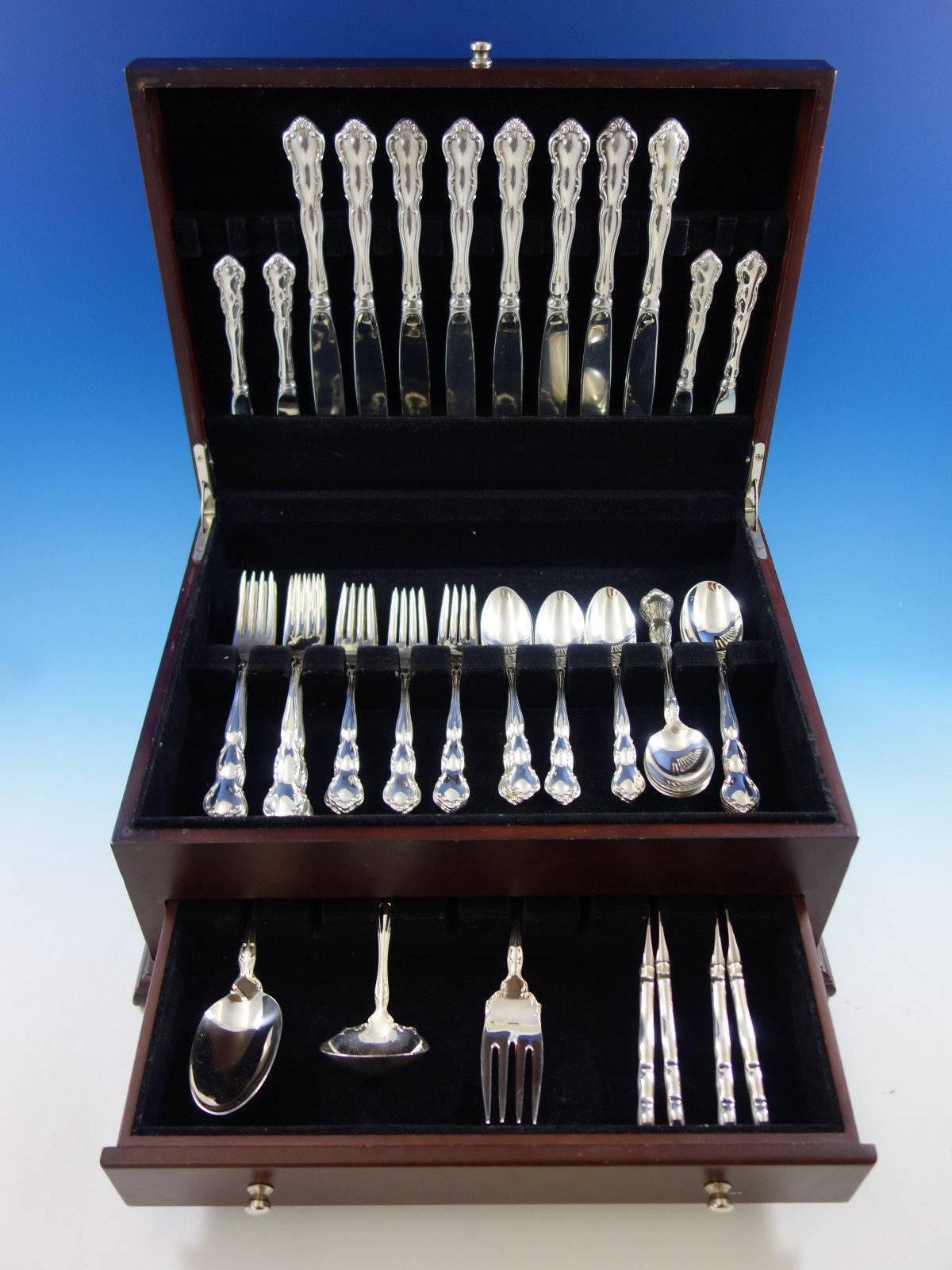 My love by Wallace sterling silver flatware set - 51 pieces. This set includes: 

eight knives, 9 1/2