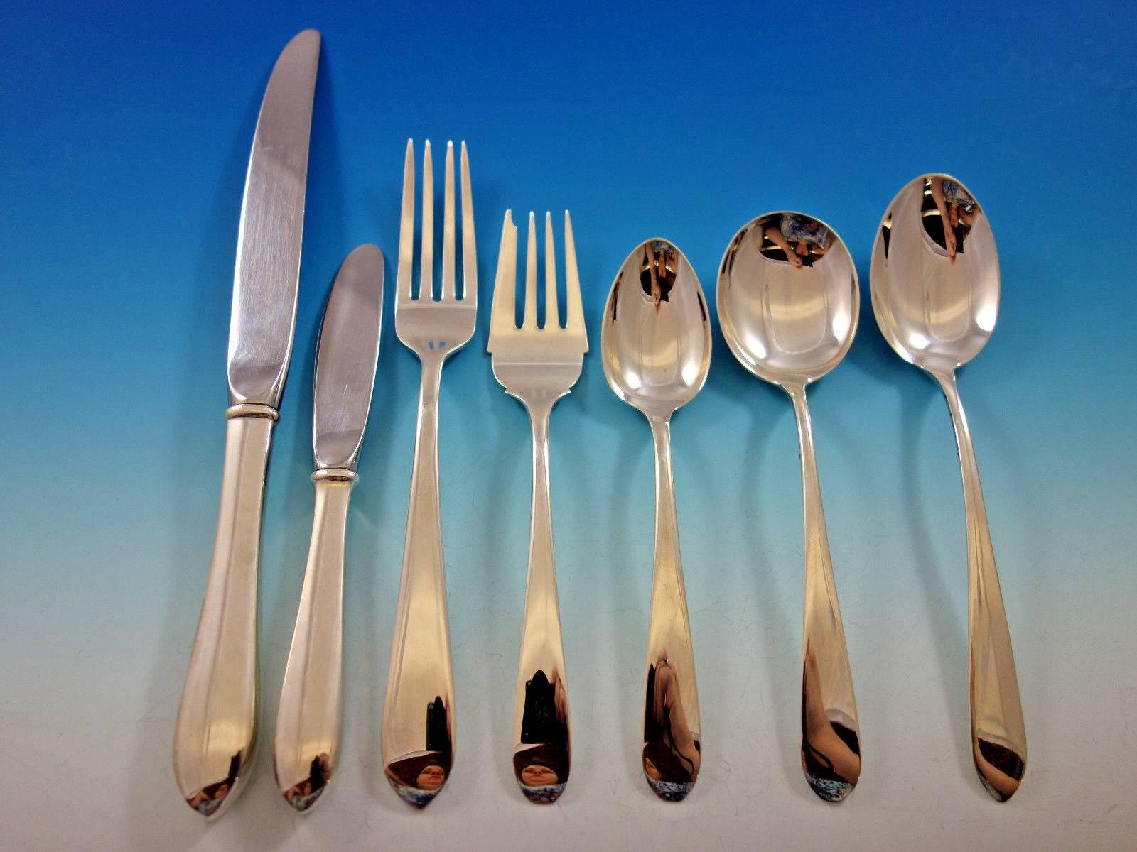 Wadefield by Kirk Stieff Sterling Silver Flatware Set for 8 Service 65 pieces In Excellent Condition In Big Bend, WI