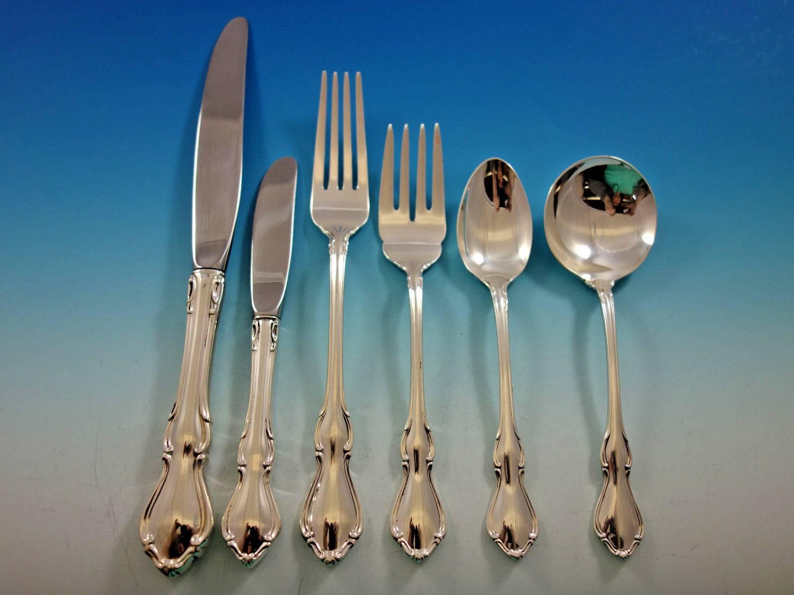 Hampton Court by Reed and Barton Sterling Silver Flatware Set 18 Service 120 Pc In Excellent Condition In Big Bend, WI