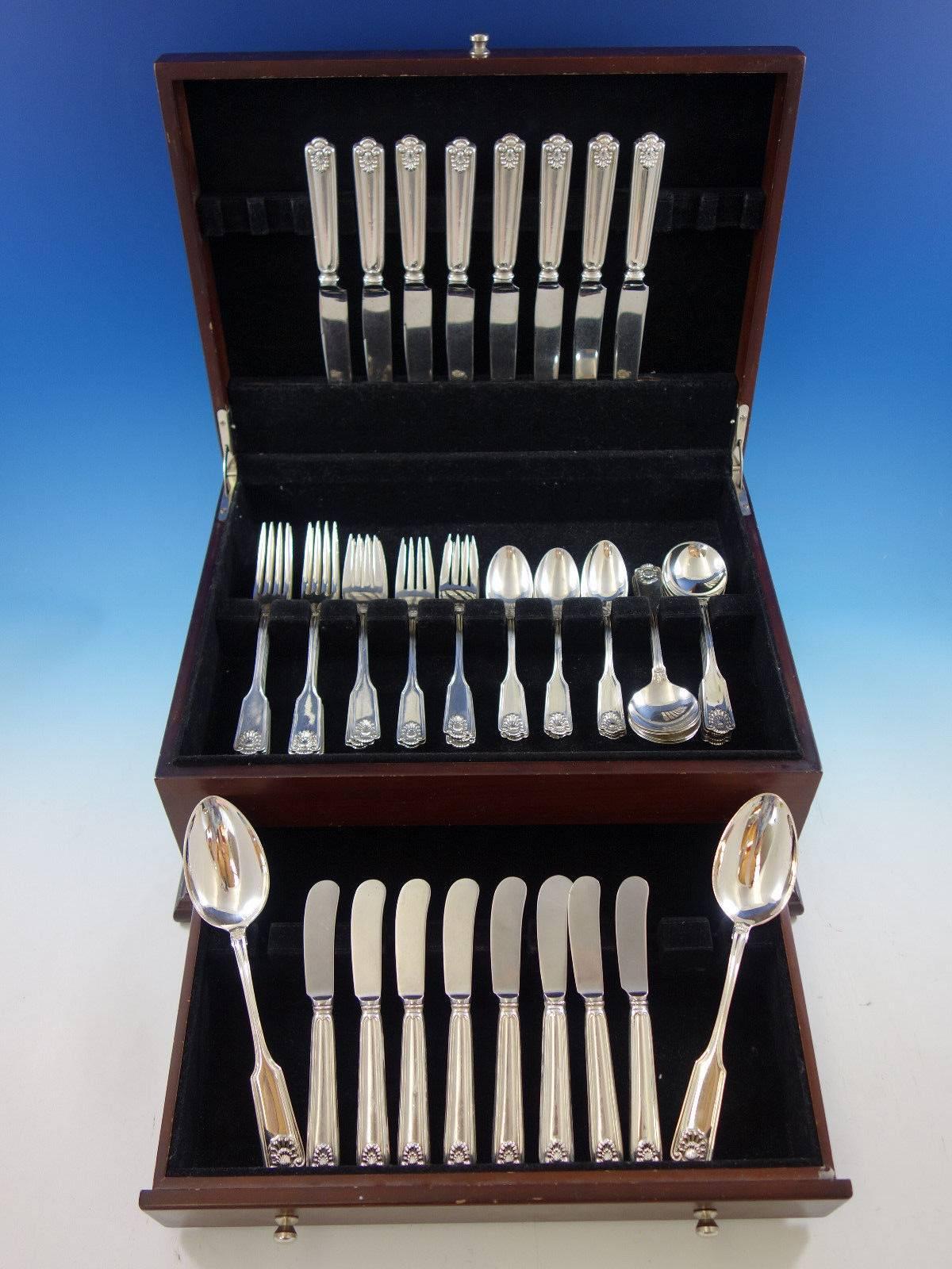 Fiddle shell by Frank Smith sterling silver flatware set - 50 pieces. This set includes: eight knives, 8 3/4