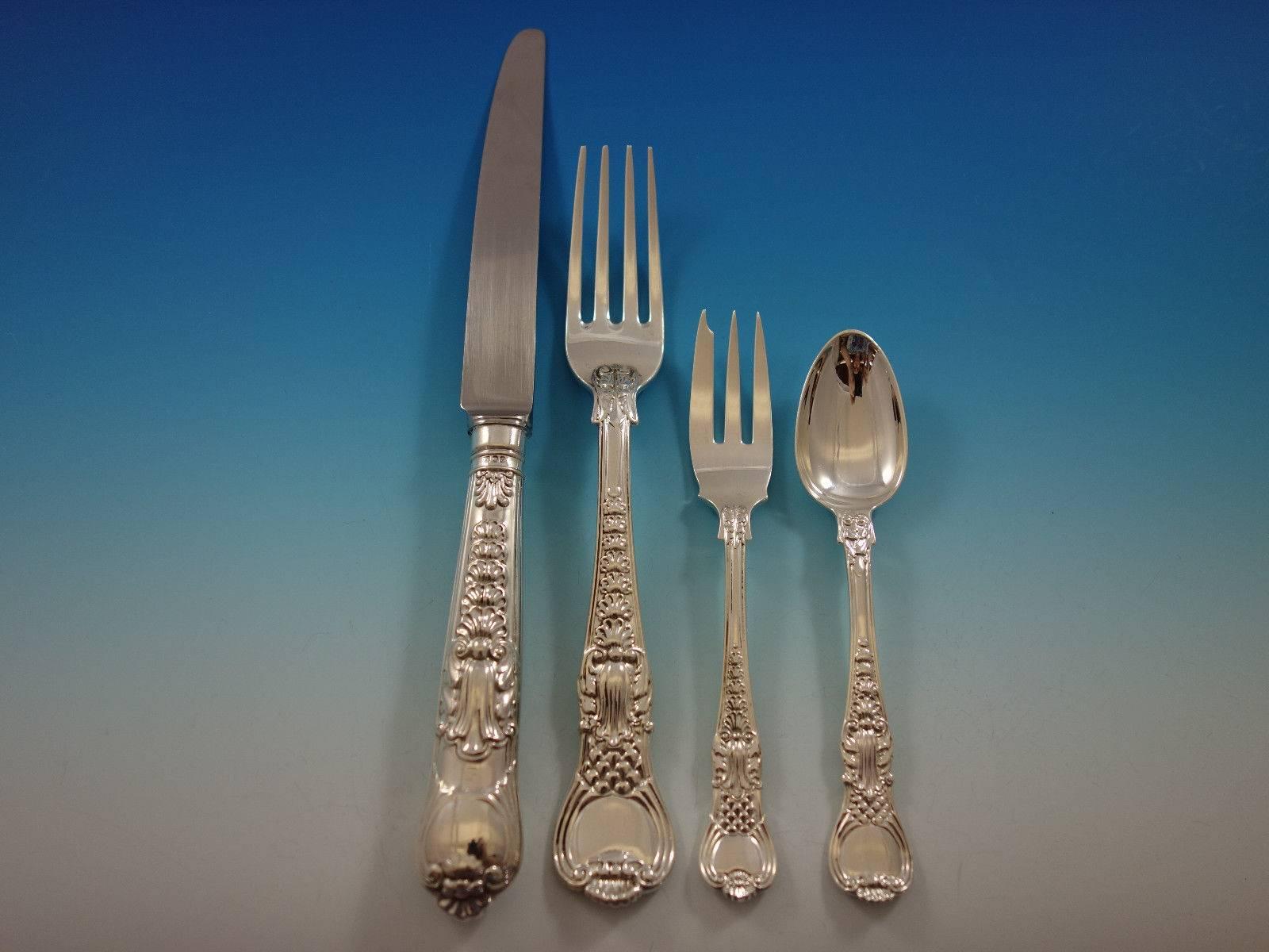 Coburg by CJ Vander & English Sterling Silver Flatware Set Service 112 Pc Dinner In Excellent Condition In Big Bend, WI