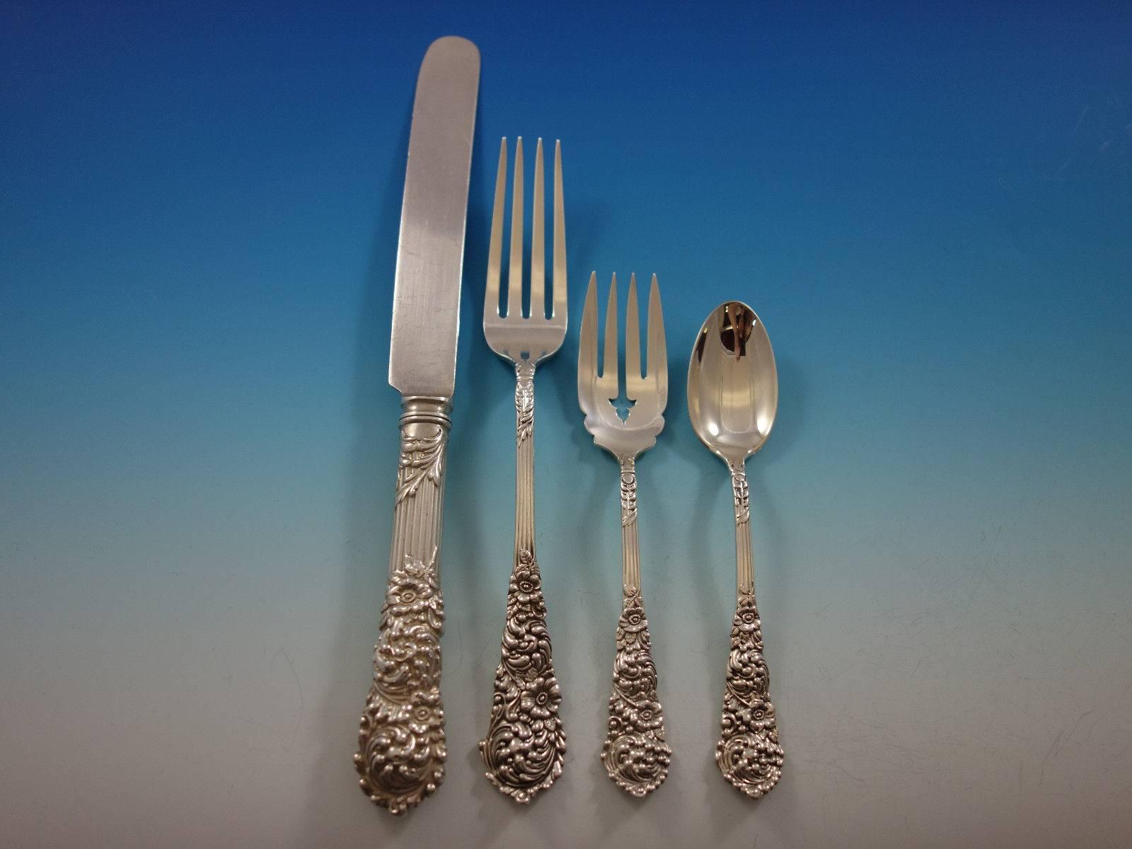 Trajan by Reed and Barton Sterling Silver Flatware Set Service 132 Pcs Dinner In Excellent Condition In Big Bend, WI