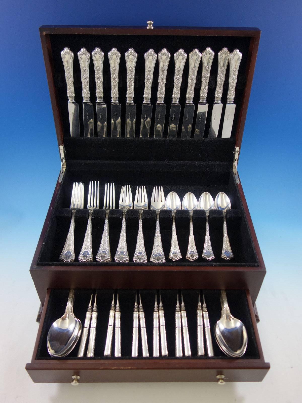 Persian by Tiffany & co. Sterling silver flatware set - 72 pieces. This set includes 

12 knives, 9 1/4