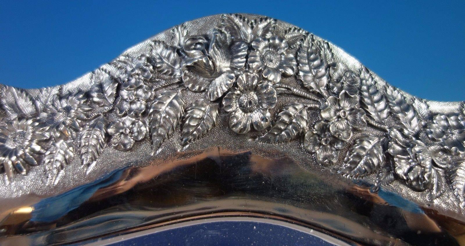 Baltimore Rose by Schofield Sterling Silver Platter with Wavy Edge, Marked #1480 In Excellent Condition In Big Bend, WI