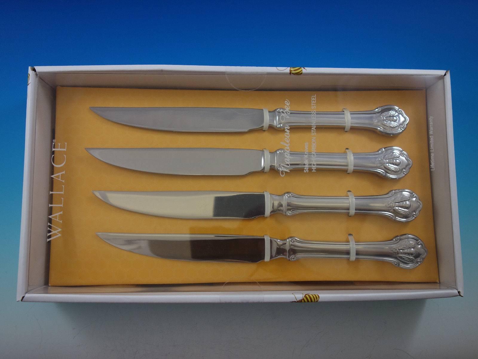20th Century Wallace Napoleon Bee Service for Twelve 18/10 Stainless Flatware Set 108 PCS New