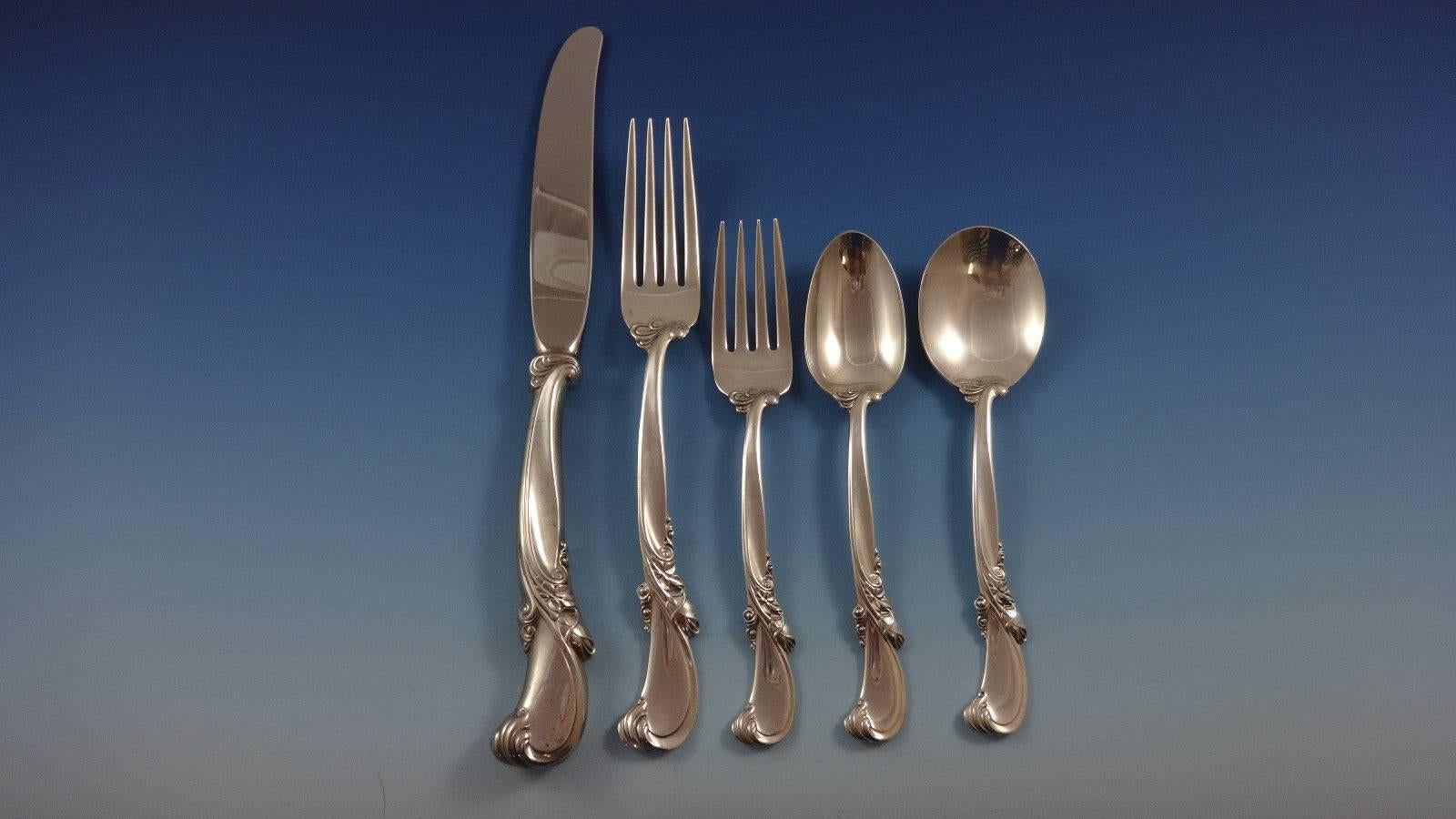 20th Century Waltz of Spring by Wallace Sterling Silver Flatware Set Dinner Service 40 Pieces For Sale