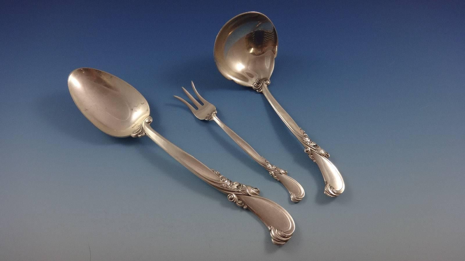 Waltz of Spring by Wallace Sterling Silver Flatware Set Dinner Service 40 Pieces For Sale 3