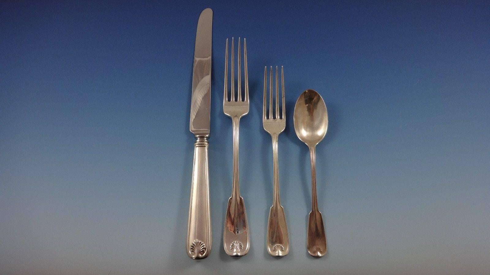 Palm by Tiffany & Co. Sterling Silver Flatware Set Service 8 Dinner 33 Pieces In Excellent Condition In Big Bend, WI