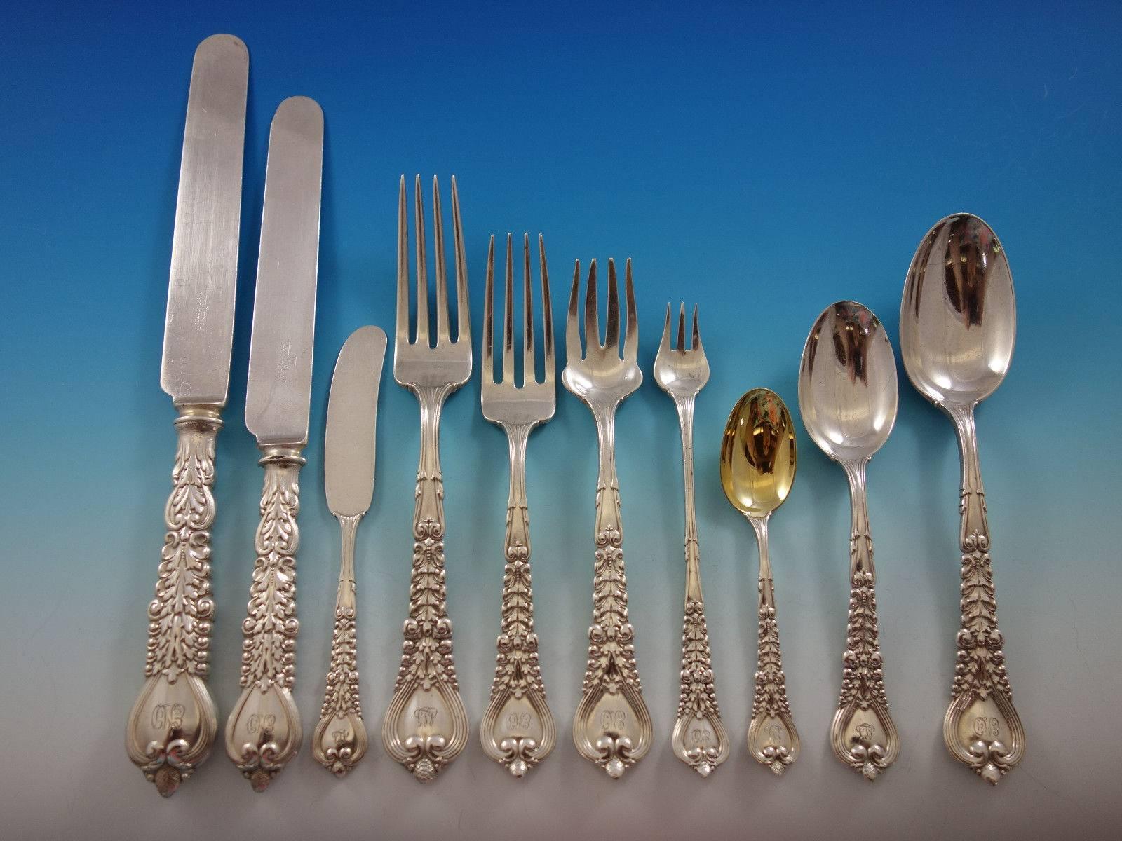 20th Century Florentine by Tiffany and Co. Sterling Silver Flatware Set Service 240 Pieces