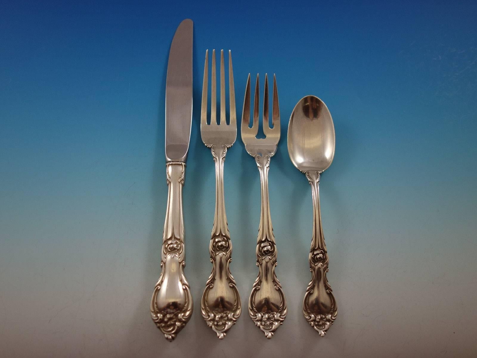 20th Century Alexandra by Lunt Sterling Silver Flatware Set for Eight Service 51 Pieces