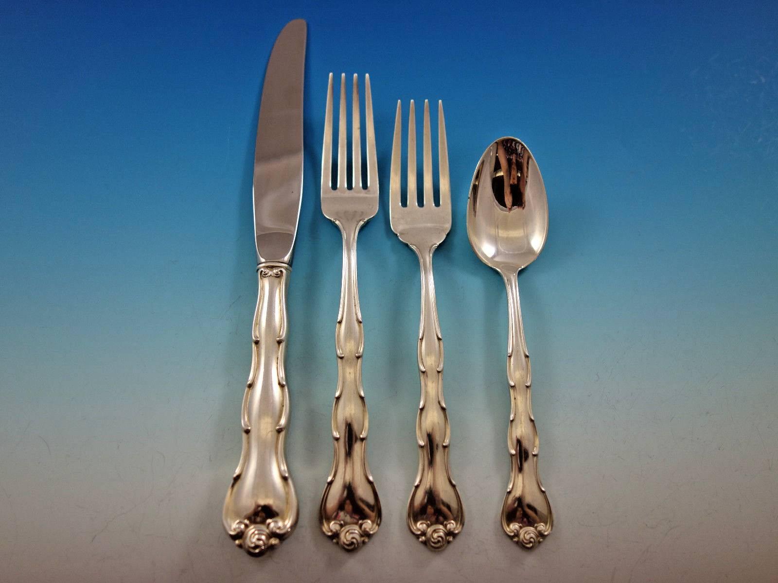 Rondo by Gorham Sterling Silver Flatware Set for 12 Service 48 Pieces In Excellent Condition For Sale In Big Bend, WI