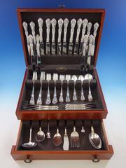 Chateau Rose by Alvin Sterling Silver Flatware Set for 8 Dinner Service 74 Pcs