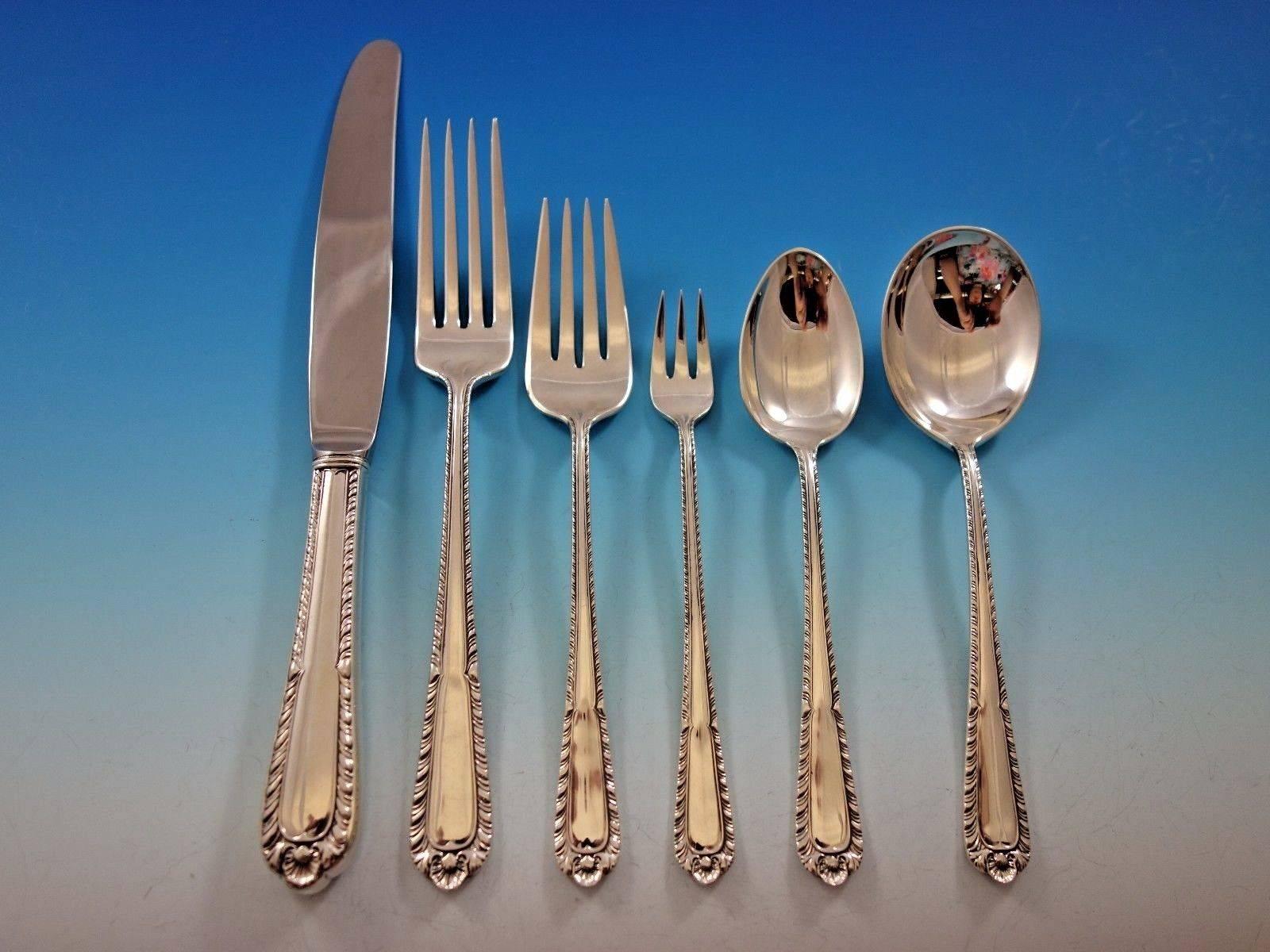 Gadroon by International sterling silver flatware set, 53 pieces. This set includes: 

Eight knives, 9