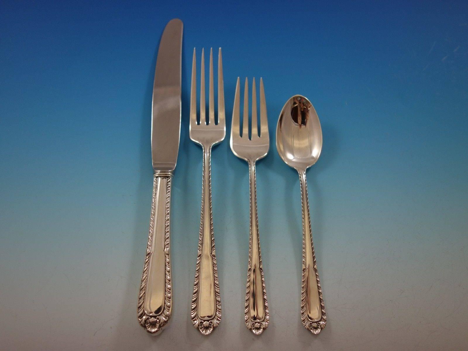 Gadroon by International Sterling Silver Flatware Set for 8 Service 53 Pieces In Excellent Condition In Big Bend, WI