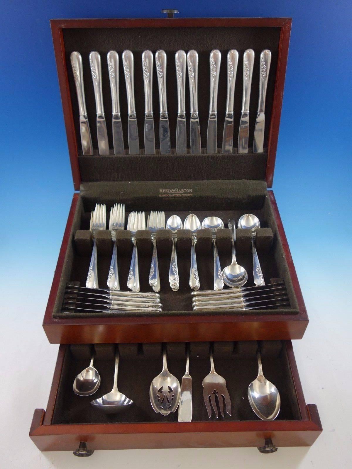 Blossom time by International sterling silver flatware set, 78 pieces. This set includes: 

12 knives, 9 1/4