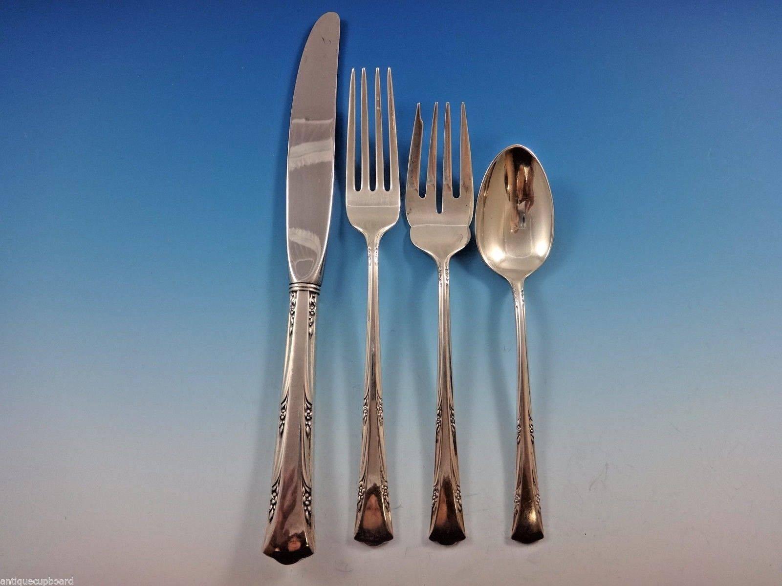 Greenbrier by Gorham sterling silver flatware set - 51 pieces. This set includes: 

12 knives, 9