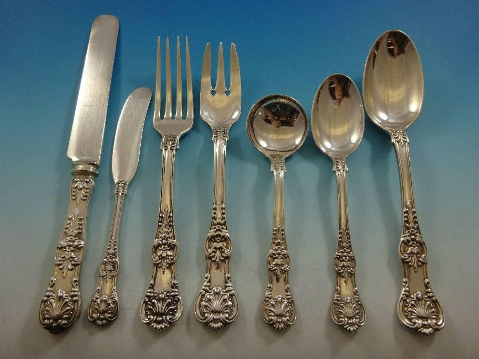 English King by Tiffany and Co Sterling Silver Flatware Set Service 42 Pieces 1