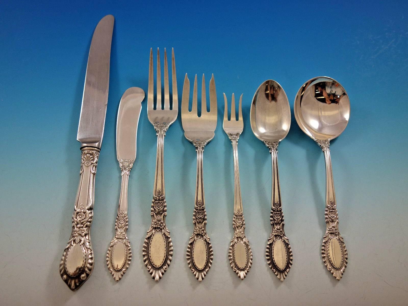 Guildhall by Reed and Barton Sterling Silver Flatware Set Service 42 Pieces In Excellent Condition For Sale In Big Bend, WI