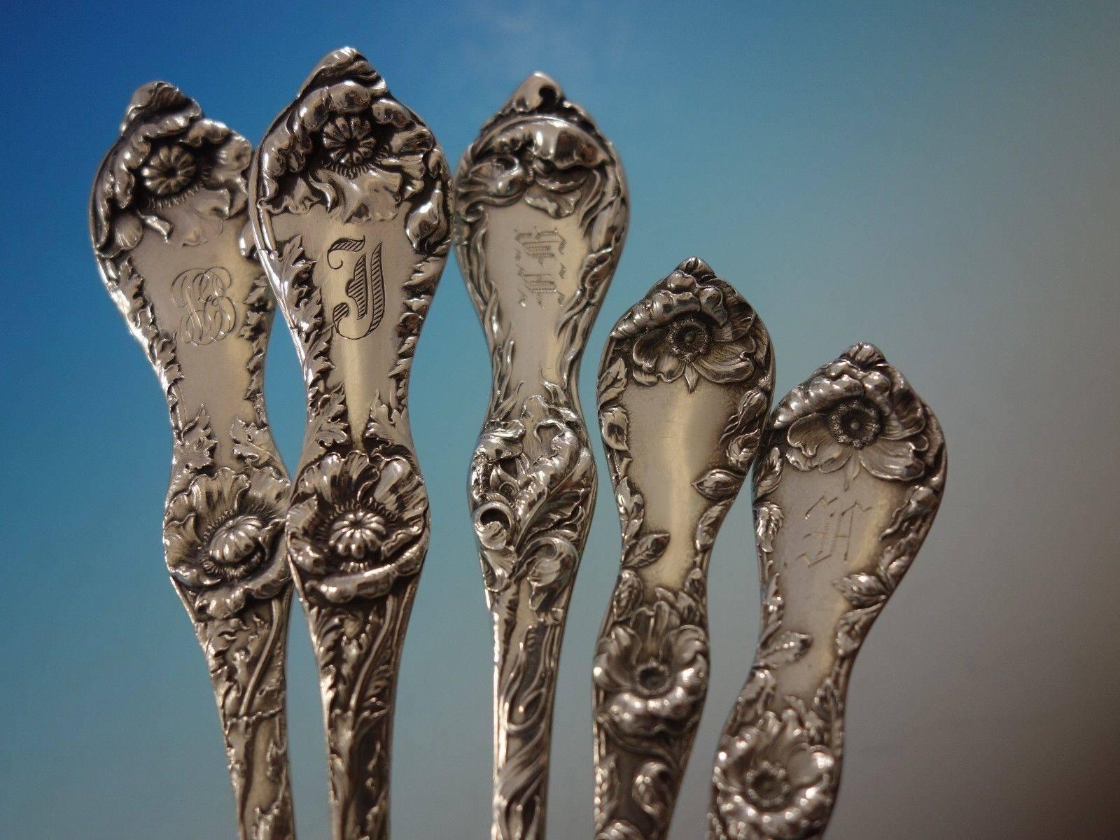 20ième siècle Service de couverts en argent sterling Les Cinq Fleurs de Reed and Barton, 60 pièces en vente
