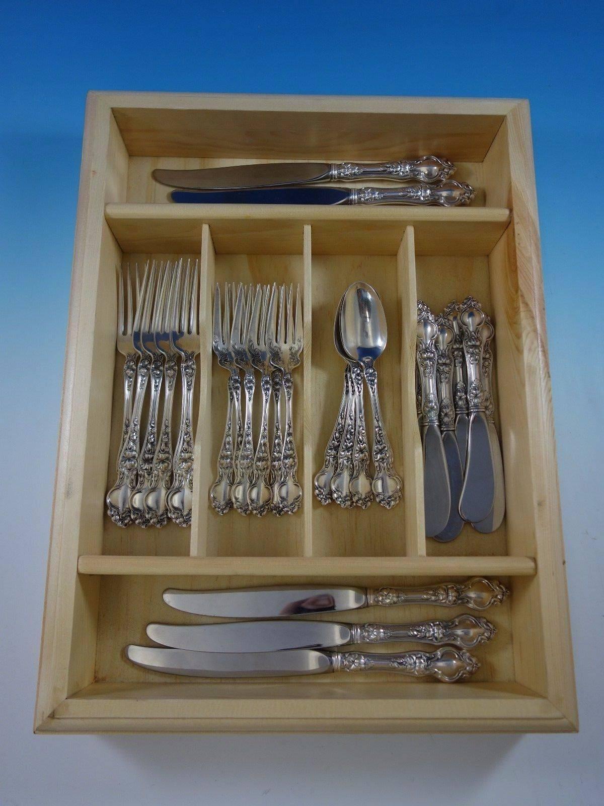 Violet by Wallace Sterling Silver Flatware Set Service 30 Pieces No Monograms For Sale 1