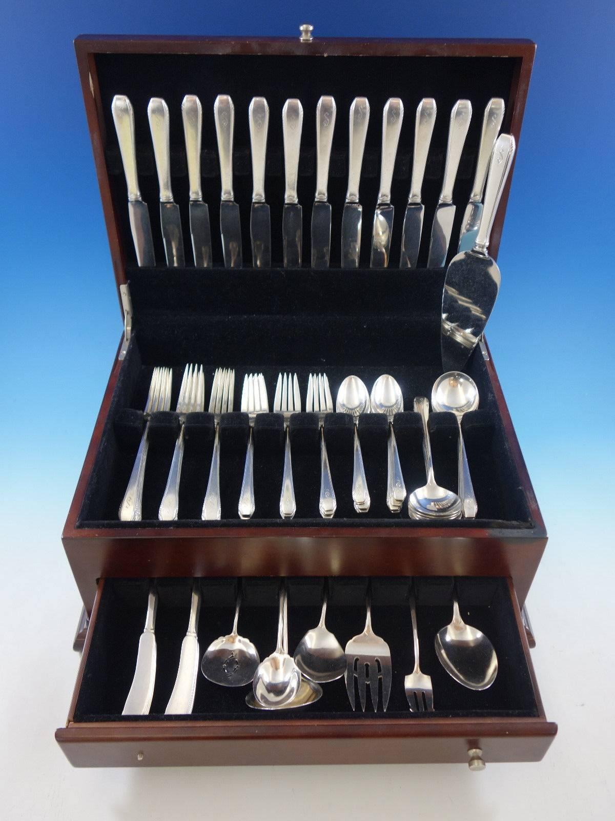 Cascade by Towle sterling silver flatware set of 80 pieces. This set includes: 

12 knives, 8 3/4