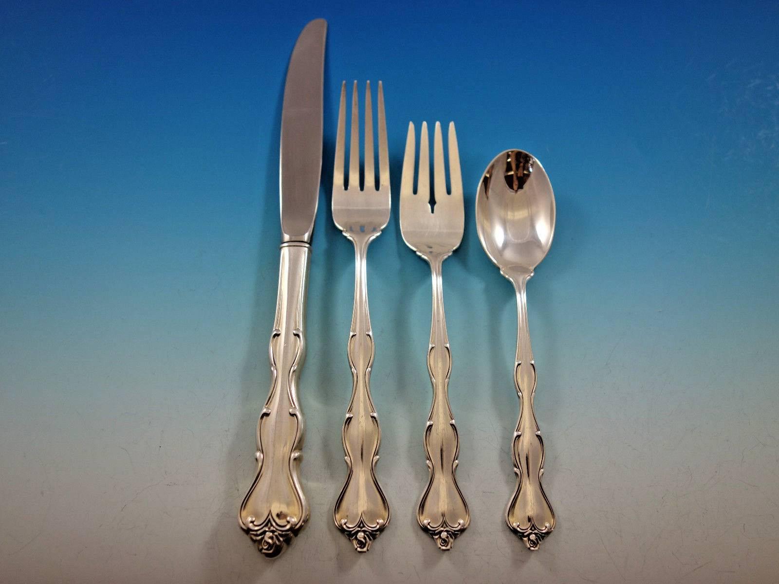 Mademoiselle by International Sterling Silver Flatware Set Service 38 Pieces In Excellent Condition For Sale In Big Bend, WI