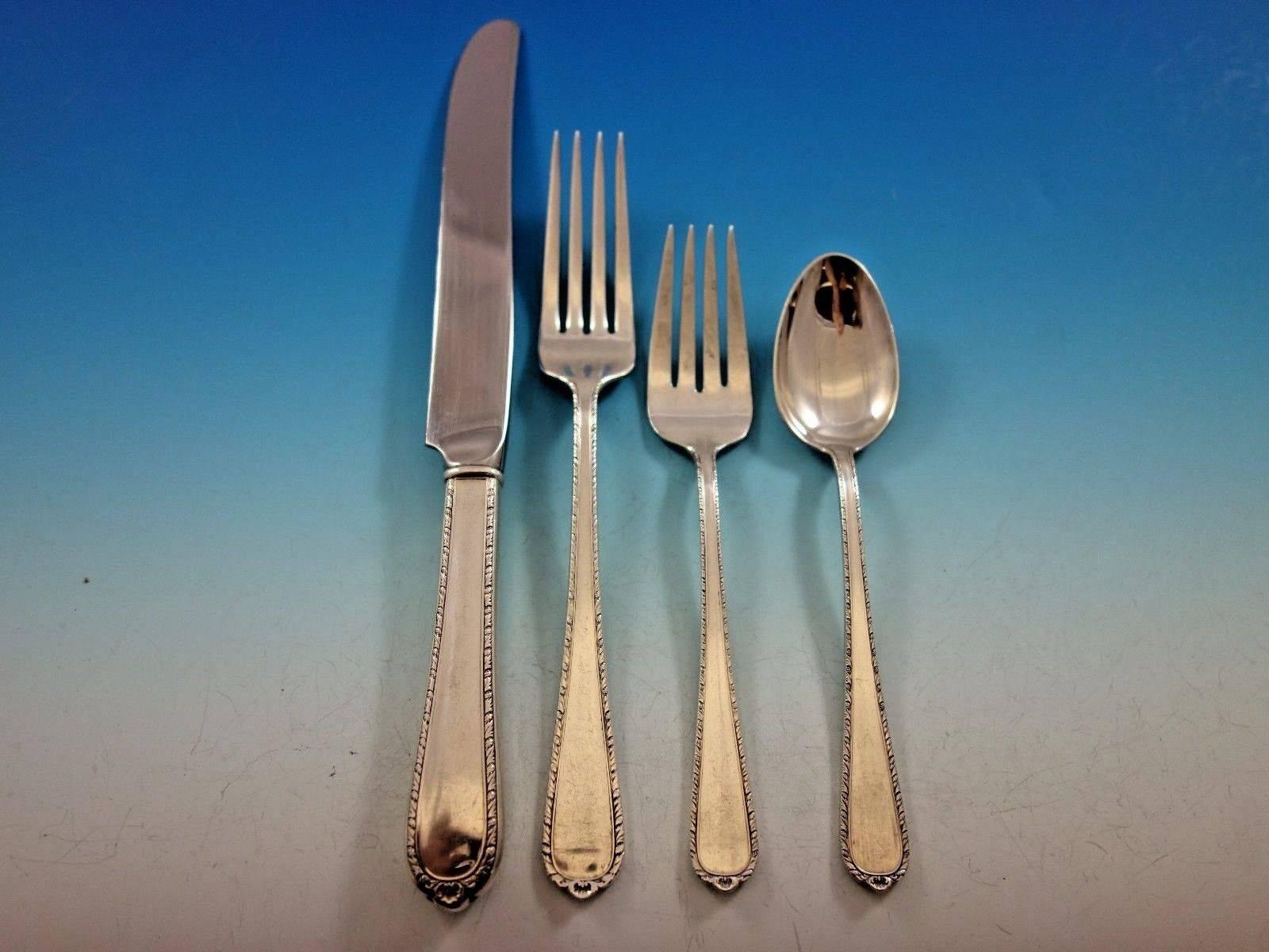 Pine Tree by International Sterling Silver Flatware Set for 8 Service 32 Pieces In Excellent Condition In Big Bend, WI