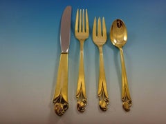 Woodlily Gold by Frank Smith Sterling Silver Flatware Set for 6 Service Vermeil