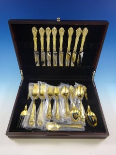 King Edward by Gorham Gold Sterling Silver Flatware Set Service 42 Pcs Dinner