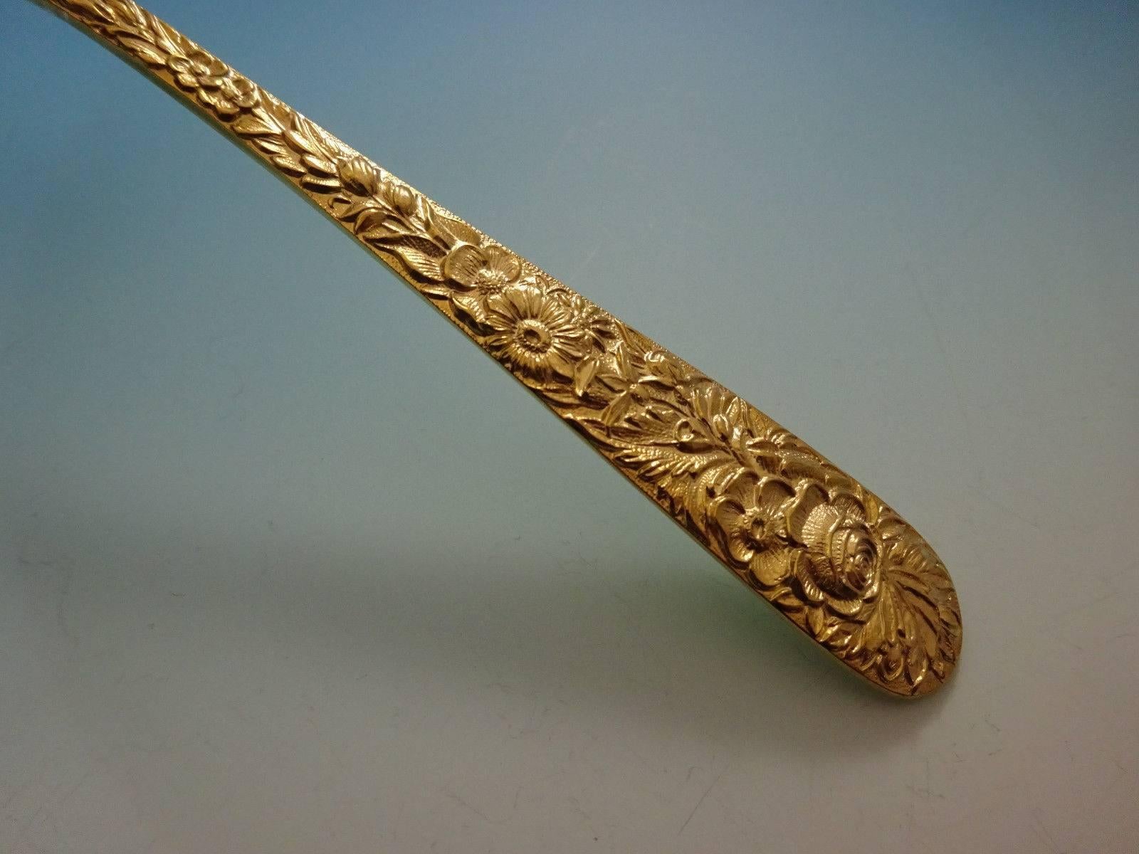 Service de couverts en argent sterling repoussé or de Kirk, 12 pièces, vermeil, 48 pièces Excellent état - En vente à Big Bend, WI