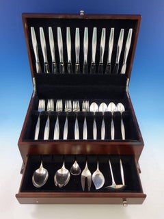 Signet by Kirk Sterling Silver Flatware Set Service 55 Pcs, Mid-Century Modern