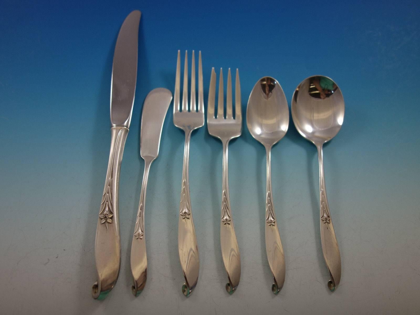 Wishing Star by Wallace Sterling Silver Flatware Set for 12 Service 80 Pieces In Excellent Condition For Sale In Big Bend, WI