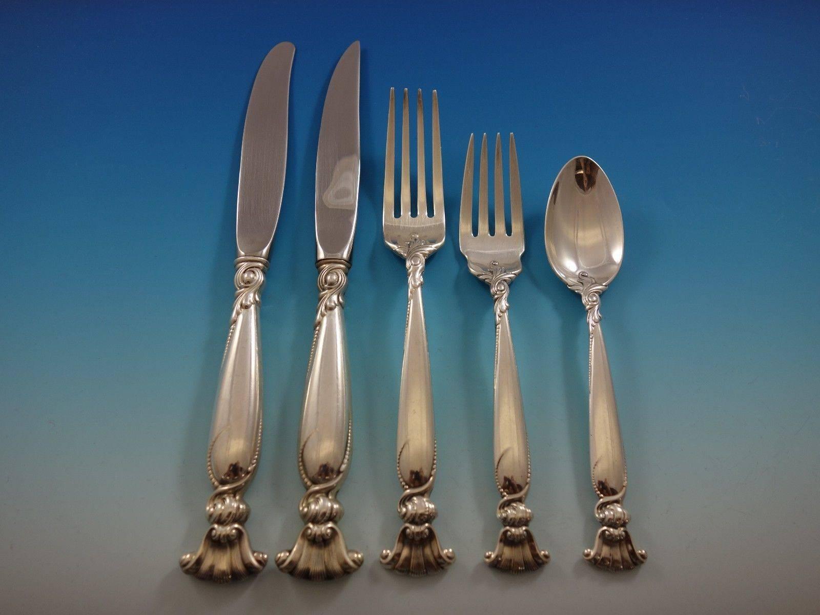 20th Century Romance of the Sea by Wallace Sterling Silver Flatware Set Service 40 Pieces For Sale