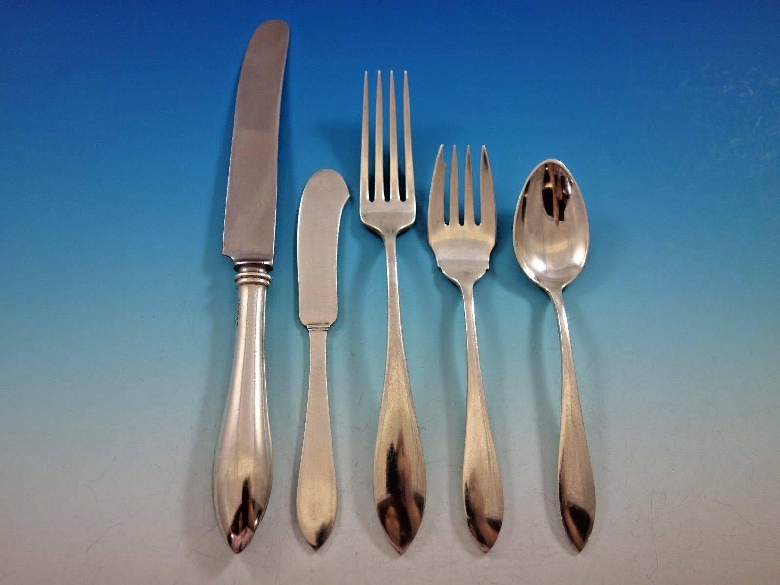 John Adams by Watson Sterling Silver Flatware Set Service 31 Pieces In Excellent Condition For Sale In Big Bend, WI