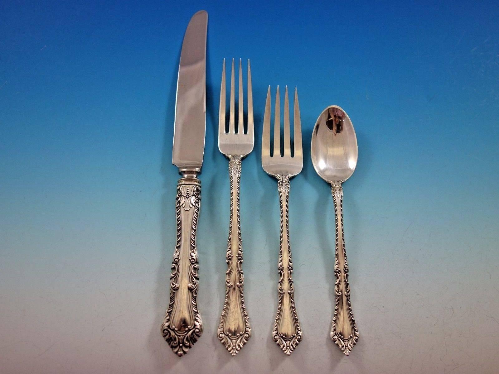 Foxhall by Watson Sterling Silver Flatware Set Service 24 Pieces In Excellent Condition For Sale In Big Bend, WI