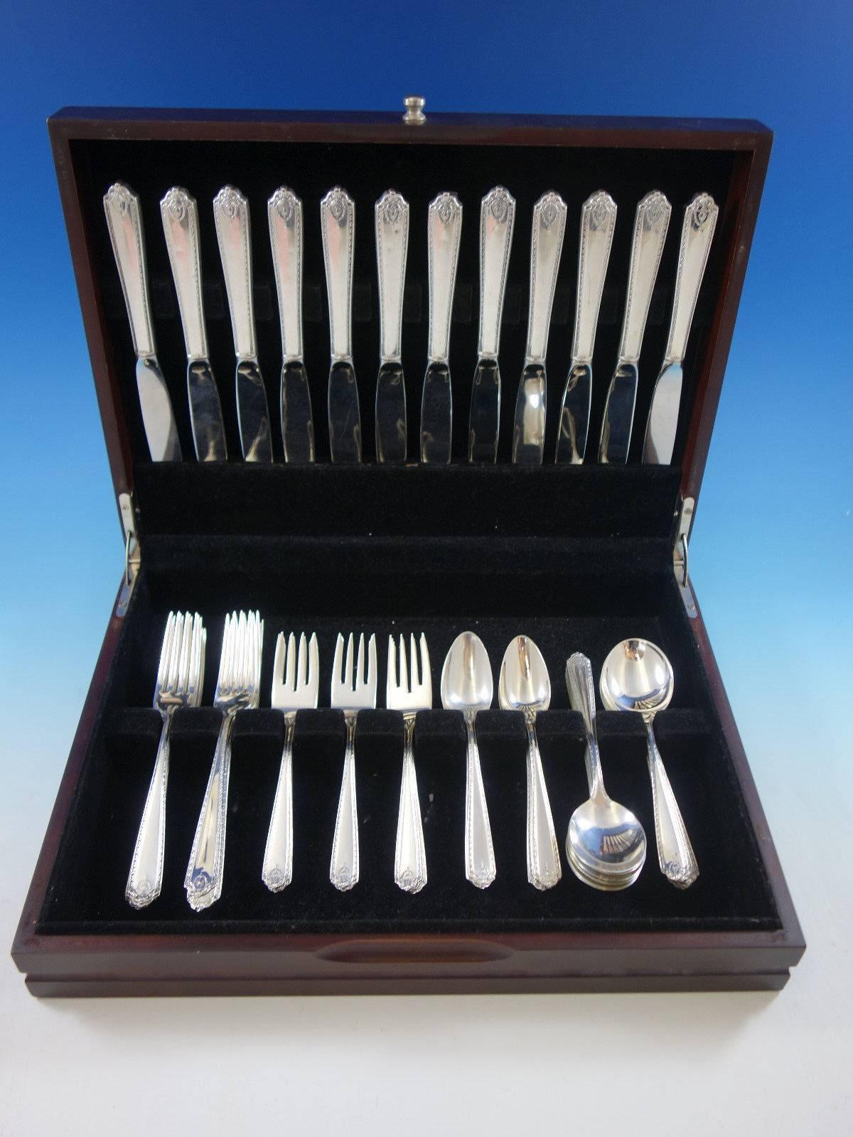 Lady Hilton by Westmorland sterling silver flatware set of 60 pieces. This set includes: 12 knives, 9 1/8