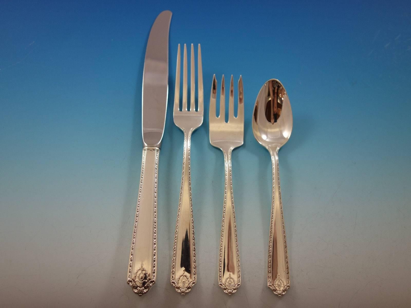 Lady Hilton by Westmorland Sterling Silver Flatware Set 12 Service 60 Pieces In Excellent Condition For Sale In Big Bend, WI