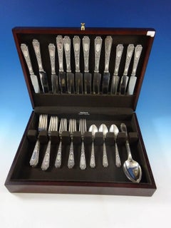Cellini by Alvin Sterling Silver Flatware Set Service 34 Pieces S Monogram